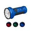 Blaue Olight Marauder Mini-Taschenlampe mit roten, grünen und blauen Lichtmodi für Outdoor-Abenteuer
