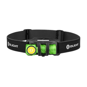 Grüne Olight Stirnlampe, wiederaufladbar, LED, mit schwarzem Stirnband für Outdoor-Aktivitäten, Wandern, Laufen