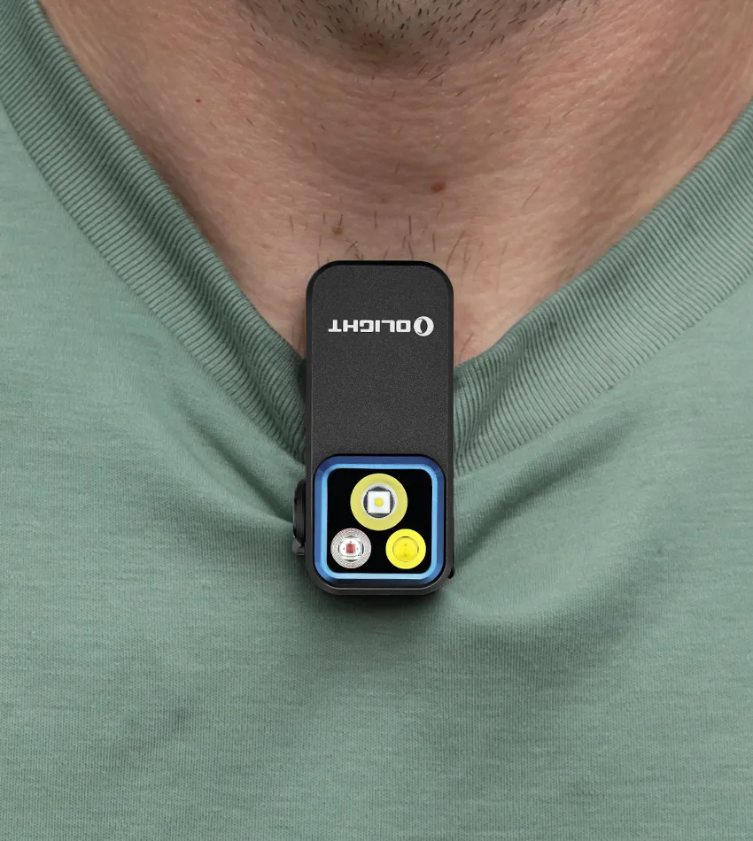 Oclip Pro als Cliplicht an einem Kleidungsst&uuml;ck
