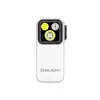 Olight Oclip Pro silberne LED Clip-Taschenlampe Vorderansicht mit Dreifach-Lichtquelle für Alltag und Outdoor-Einsatz