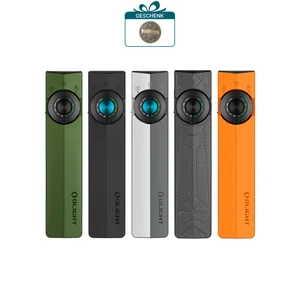 Olight ArkPro Ultra Taschenlampen in mehreren Farben, Vorderansicht mit Drehschalter für vielseitige Beleuchtungsoptionen.