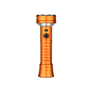 Orange taktische Taschenlampe, leistungsstarkes LED-Licht, Outdoor-Ausrüstung, hochwertiges Gehäuse