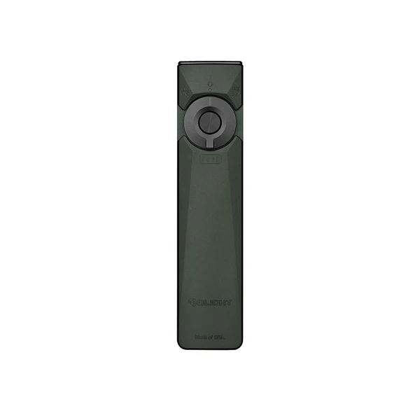 Olight Arkfeld Ultra grüne EDC Taschenlampe mit Laser und UV-Licht in der Vorderansicht für Alltag und Outdoor
