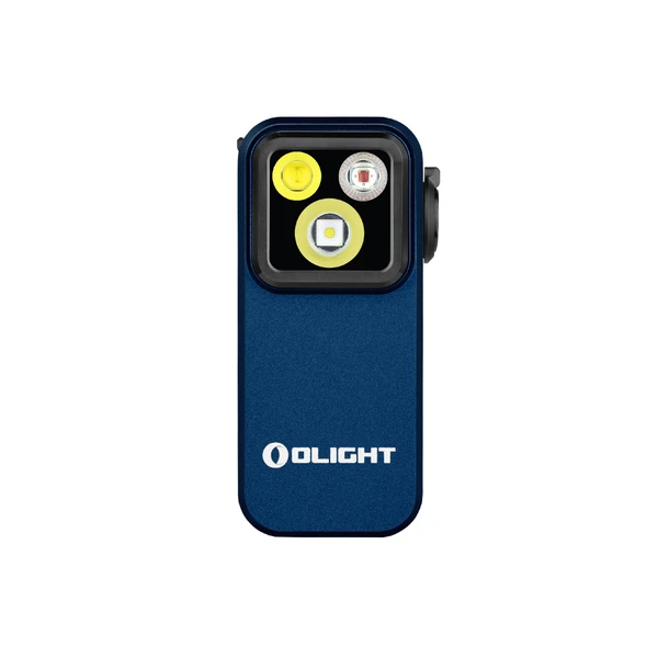 Olight Oclip Pro blaue Multitool-Lampe, Vorderansicht, mit Mehrzweckleuchten für den täglichen Gebrauch