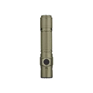Grüne taktische Taschenlampe mit Clip, Militär-Taschenlampe, robust, LED, Outdoor-Beleuchtung