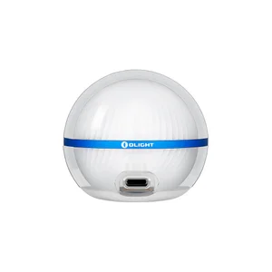 Olight Sphere C, weiße, kugelförmige Outdoor-Lampe, blaue Olight-Bandverzierung, USB-C-Anschluss