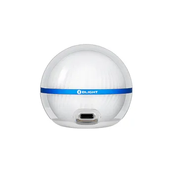 Olight Sphere C, weiße, kugelförmige Outdoor-Lampe, blaue Olight-Bandverzierung, USB-C-Anschluss