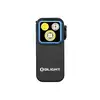 Olight Oclip Pro schwarze Mini-Clip-Lampe in Frontansicht mit drei LED-Lichtquellen für EDC und Outdoor-Einsatz