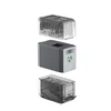 Olight Ostation X modulare Ladestation in Einzelteilen: transparente Abdeckung, Hauptgerät und Bodenfach für Olight Taschenlampen.