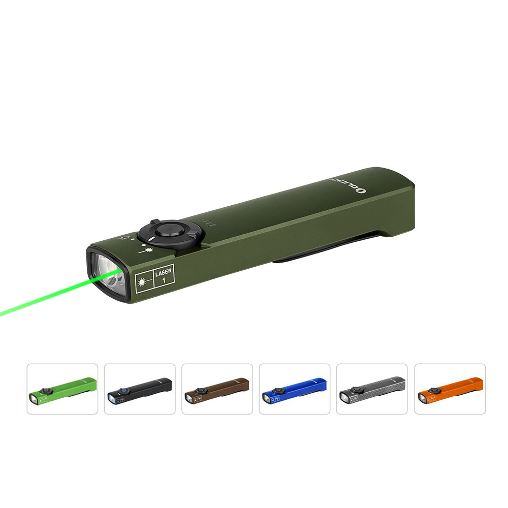 Olight Arkfeld EDC Taschenlampe mit dualer Lichtquelle weißes Licht und grüner Laser