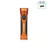 Olight Seeker 4 Pro Taschenlampe in Orange mit rutschfestem Griff und Drehschalter für Outdoor-Abenteuer