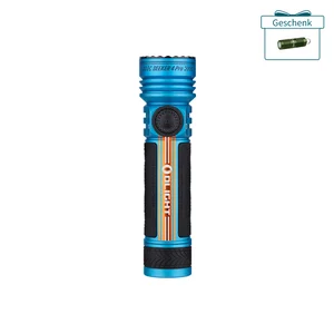 Olight Seeker 4 Pro blaue LED Taschenlampe mit rutschfestem Griff und Drehschalter für Outdoor Abenteuer und Camping