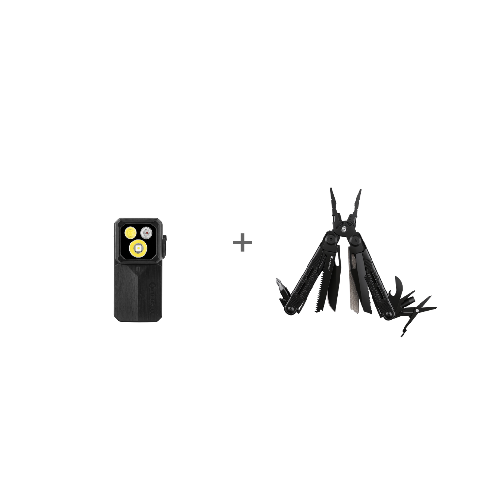 Oclip 2 Ultra & Premium  Clip-Taschenlampe | UV, Flutlicht, Rot & Spotlicht Bundle