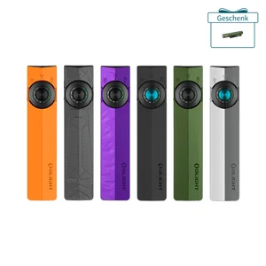 Olight ArkPro graue EDC Taschenlampe mit UV-Licht und Laser-Pointer in der Vorderansicht für Alltag und Beruf