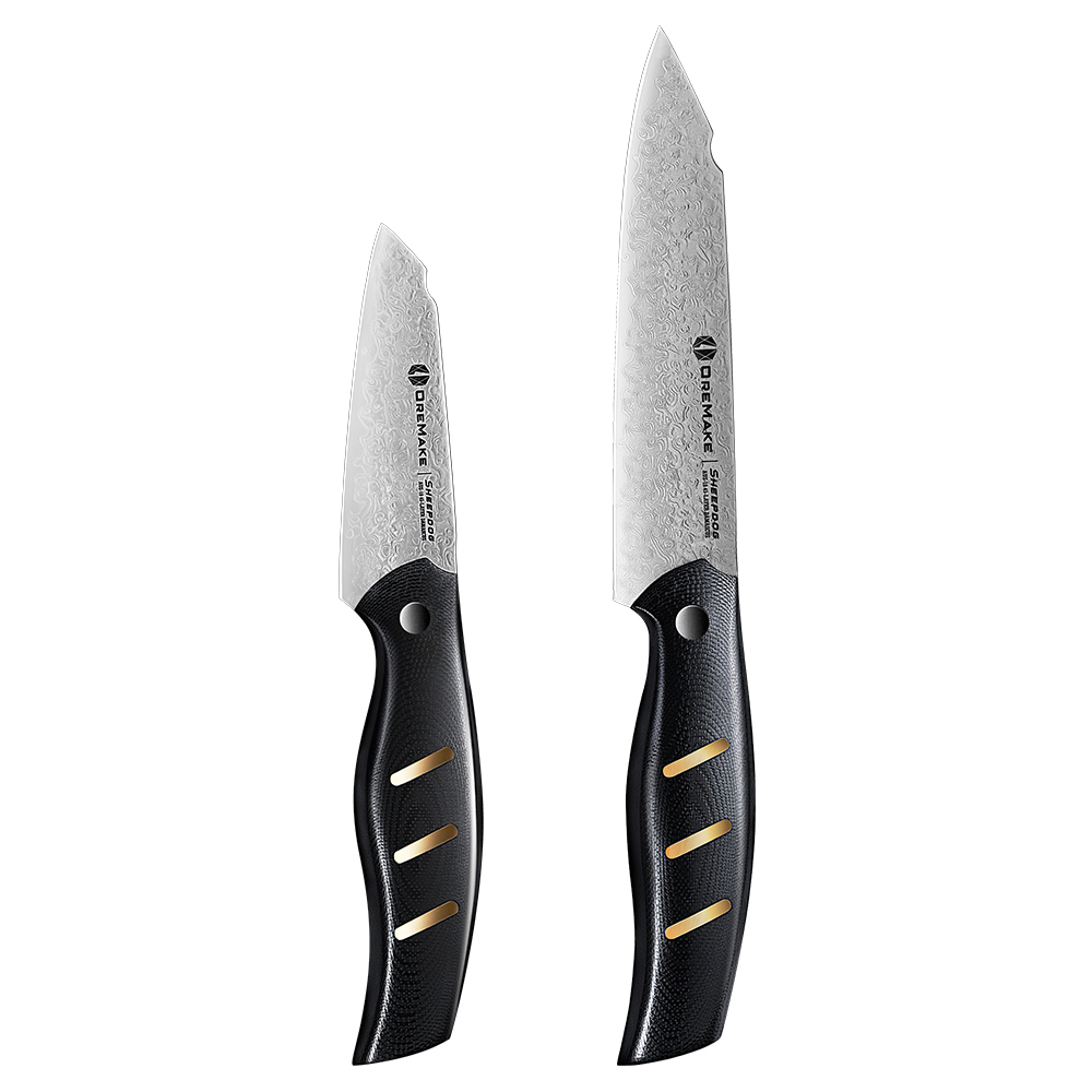 OREMAKE Allzweckmesser aus Damaszenerstahl mit G10-griff  Sheepdog