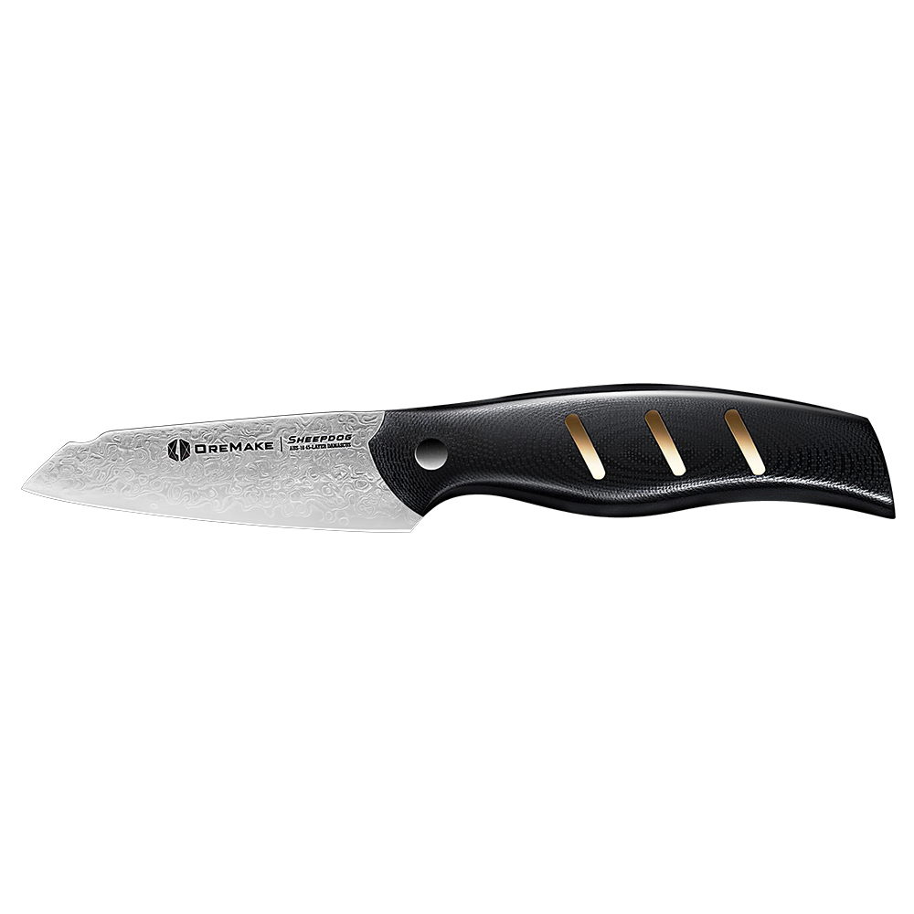 OREMAKE Allzweckmesser aus Damaszenerstahl mit G10-griff  Sheepdog