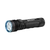 Olight Seeker 4 Pro Taschenlampe, Schwarz mit blauem Akzentring, leistungsstarke LED-Beleuchtung für den Outdoor-Einsatz.