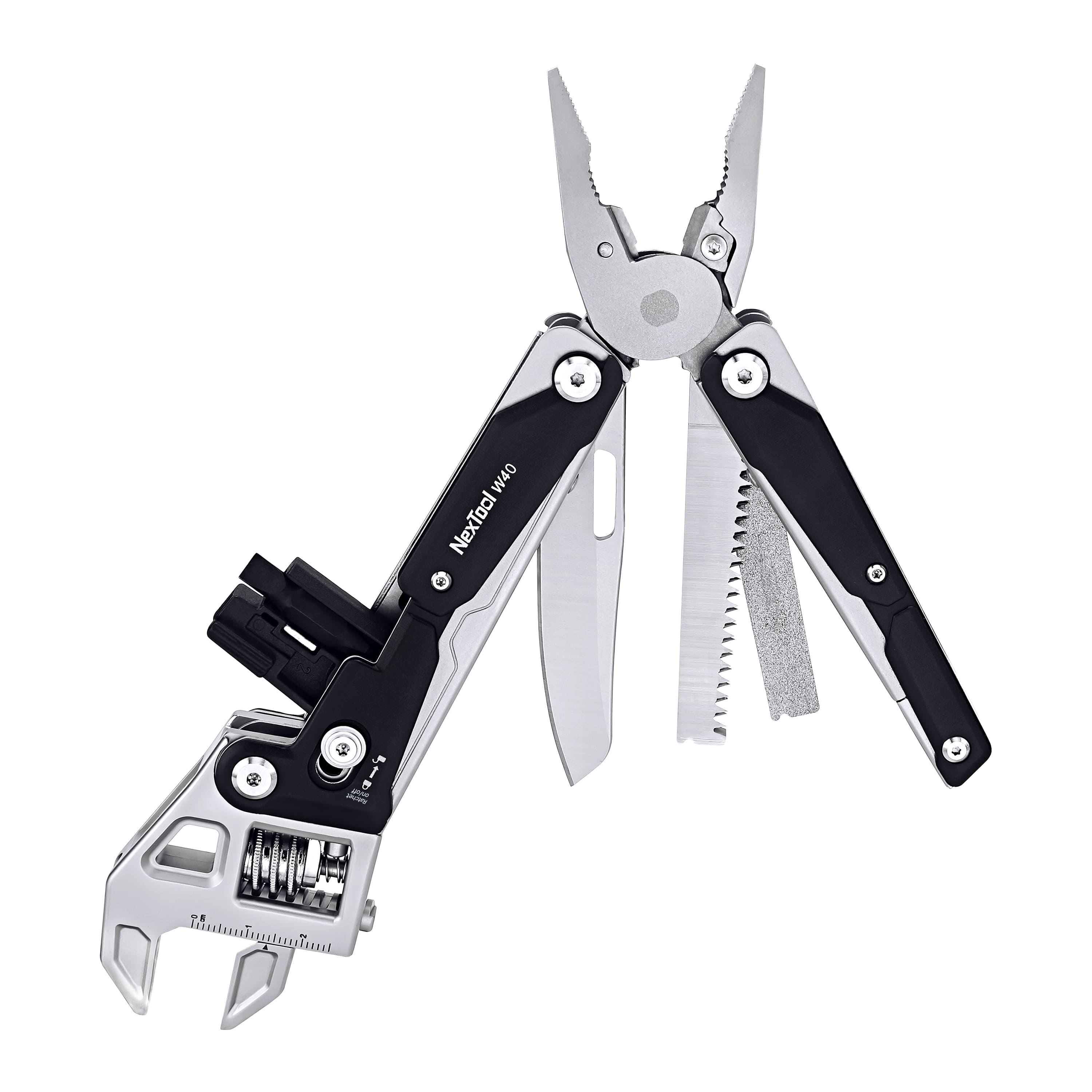 NexTool W40 Multitool mit Zange, verstellbarem Schraubenschlüssel, Messer und Säge für Outdoor-Einsätze