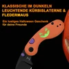 Halloween Taschenmesser mit orangefarbenem Griff und im Dunkeln leuchtender Kürbislaterne als Geschenkidee