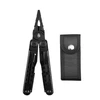 Schwarzes HX Outdoors Multitool mit Zange und passender Gürteltasche aus Nylon auf weißem Hintergrund