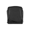 Schwarzer Rucksack mit verstellbaren Trägern und Netzseitentaschen, Ansicht von hinten