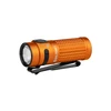 Olight Baton 4 Premium Edition orange Taschenlampe, Seitenansicht mit Texturgriff, ideal für Outdoor-Beleuchtung.