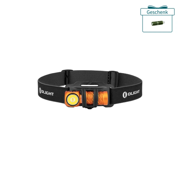 Olight Array 2S Stirnlampe, orange, leistungsstarke LED, wiederaufladbar, leicht, ideal für Outdoor-Aktivitäten, Wandern.