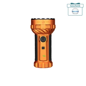 Olight orangefarbene LED Taschenlampe mit Akku-Display und gratis Geschenk-Aktion