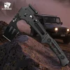Schwarze HX OUTDOORS Axt DC53 Klappbeil für Bushcraft und Outdoor-Abenteuer im Gelände