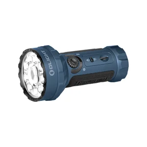 Olight Marauder Mini blaue LED Taschenlampe in Seitenansicht mit robustem Griff für Outdoor und Rettungseinsätze