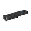 Olight schwarze ArkPro LED-Taschenlampe, Seitenansicht mit strukturiertem Griff, Taschenclip und Laserfunktion für EDC.
