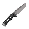 Robustes Outdoor-Messer mit feststehender Klinge, mattgrauem Finish und ergonomischem schwarzem Griff vor weißem Hintergrund