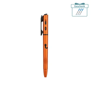 Olight oranger Open 3 Stift mit LED-Licht, Taschenclip und strukturiertem Griff für Alltag und Büro, inklusive Minen-Geschenk