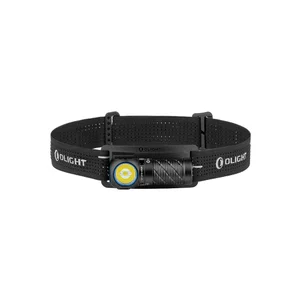 Olight Perun 3 Mini Stirnlampe mit schwarzem Kopfband, ideal für Outdoor-Aktivitäten.