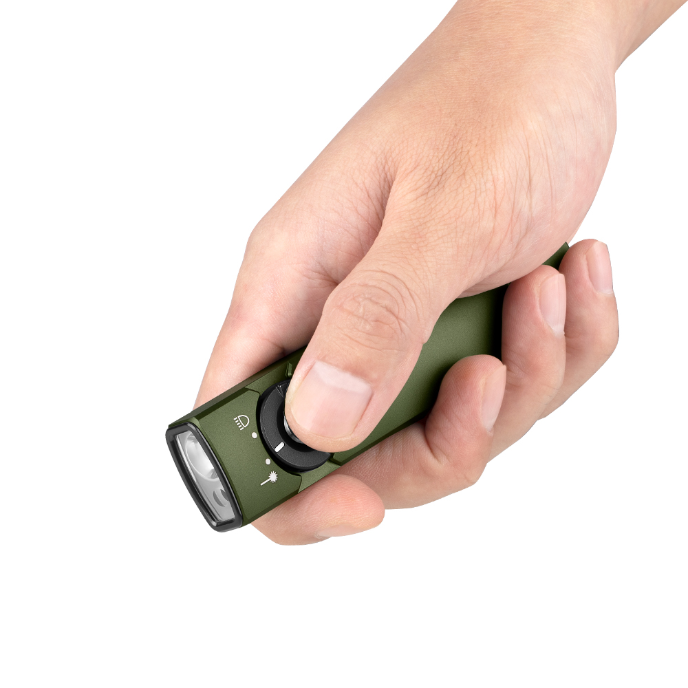 Olight Arkfeld EDC Taschenlampe mit dualer Lichtquelle weißes Licht und grüner Laser