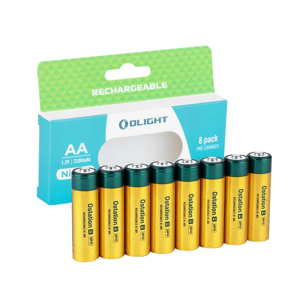 Olight Ostation B Pro AA 1.2V 2100mAh Ni-MH Akku, 8er-Pack, vorgeladen