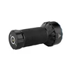 Schwarze, robuste Outdoor-Taschenlampe mit gerilltem Griff und Ladeanschluss