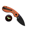 Halloween Taschenmesser mit orangefarbenem Griff, schwarzer Klinge und im Dunkeln leuchtender Fledermaus-Einlage