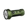 Grüne Olight Marauder Mini 2 LED Taschenlampe in Schrägansicht mit strukturiertem Griff für Outdoor und Rettungseinsätze