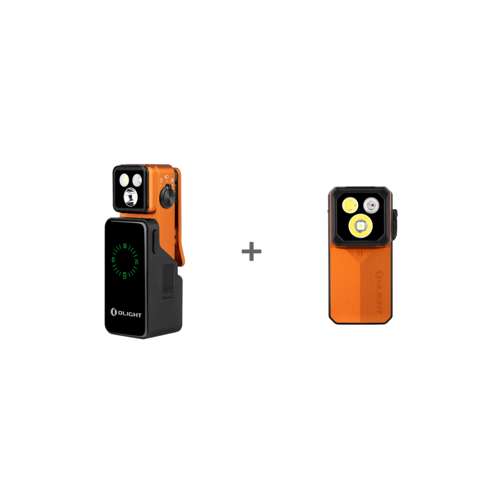 Oclip 2 Pro & Premium EDC Clip-Taschenlampe | 530lm Flutlicht, Rot & Spotlicht Bundle