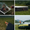 Olight Orange MAX PUMP 3 zum Anzünden eines Lagerfeuers, Aufblasen von Luftmatratzen, Kissen und Booten im Freien.