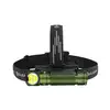 Grüne Olight LED-Stirnlampe mit verstellbarem Kopfband für Outdoor und Sport.