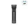 Schwarze Olight Seeker 4 Pro Taschenlampe in Vorderansicht mit rutschfestem Griff für Outdoor und Camping