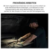 Olight ArkPro schwarze LED Taschenlampe mit Magnetfuß haftet an Motorhaube für freihändige Autoreparatur in der Nacht