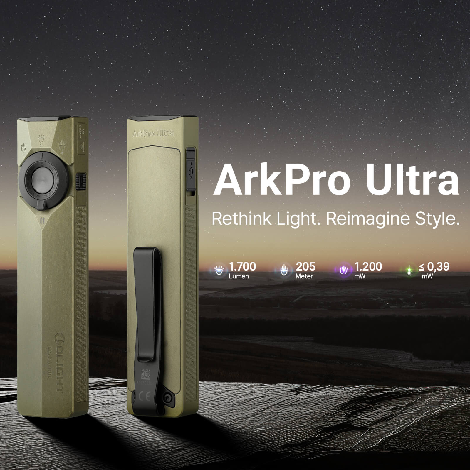 Olight ArkPro Ultra als flache 4-in-1 EDC-Taschenlampe