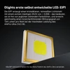 Olight ArkPro Ultra Taschenlampe mit goldfarbener EIP1 LED für reinweißen Flutlichtstrahl ohne Farbstich