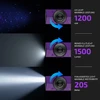 Olight ArkPro lila Taschenlampe mit UV-Licht, 1500 Lumen Flutlicht und fokussiertem Strahl im Detail-Vergleich