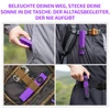 Olight lila ArkPro EDC Taschenlampe am Rucksack, Gürtel und in der Tasche befestigt für Outdoor-Einsätze