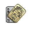 Fidget Slider aus Metall im Poker-Design mit Schlangen-Gravur und Pik-König-Motiv auf weißem Hintergrund