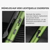 Grüner Olight Open 3 Stift mit LED-Cliplicht und Bolzenmechanismus im Detail für den flexiblen Alltagseinsatz